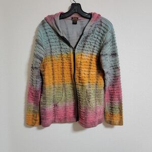 🤍 Rising International Tie - Dye Colorful Hooded Zip-Up Jacket